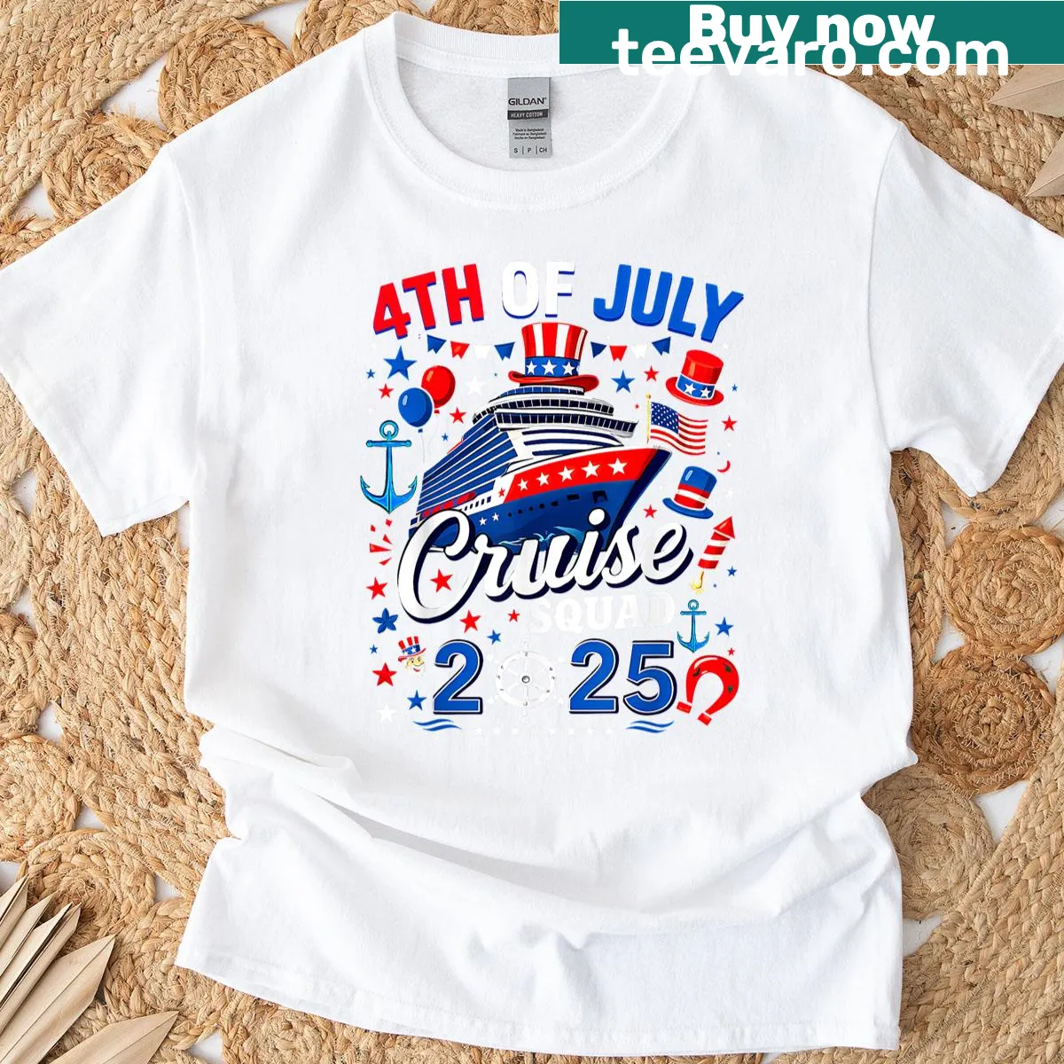 Patriotic 4th Of July Cruise T-shirt with charming illustration — on a men's t-shirt