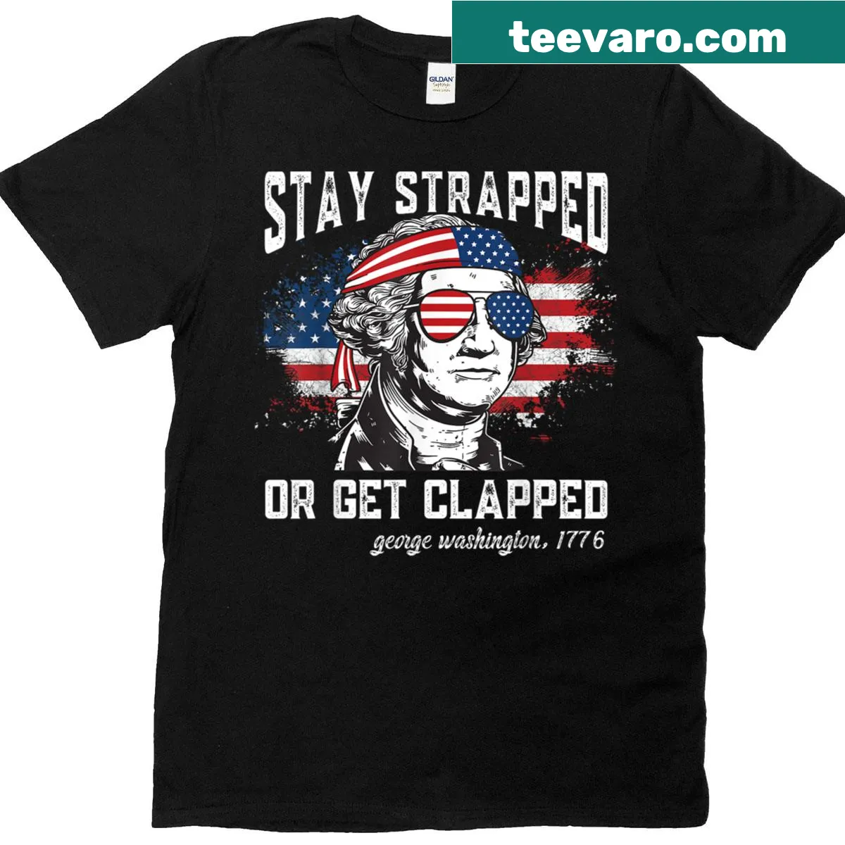 Patriotic T-shirt for Fourth of July celebrations — on a men's t-shirt