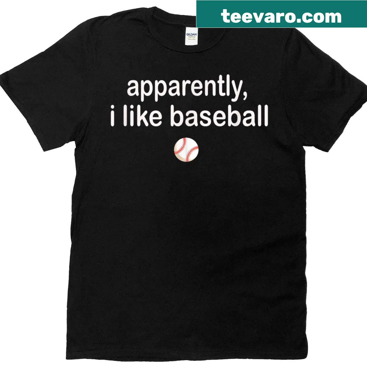 Text graphic declaring love for baseball on a t-shirt — on a men's t-shirt