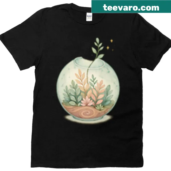 Hand-lettered Bloom At Your Own Pace t-shirt encouraging self-care