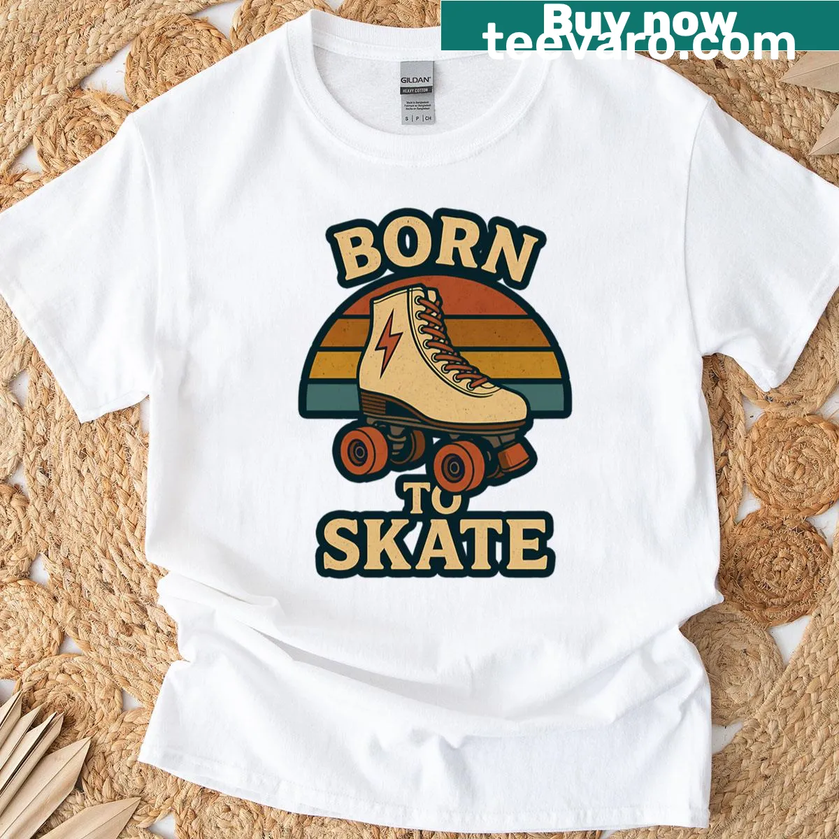Playful roller skating graphic on a t-shirt for kids — on a men's t-shirt