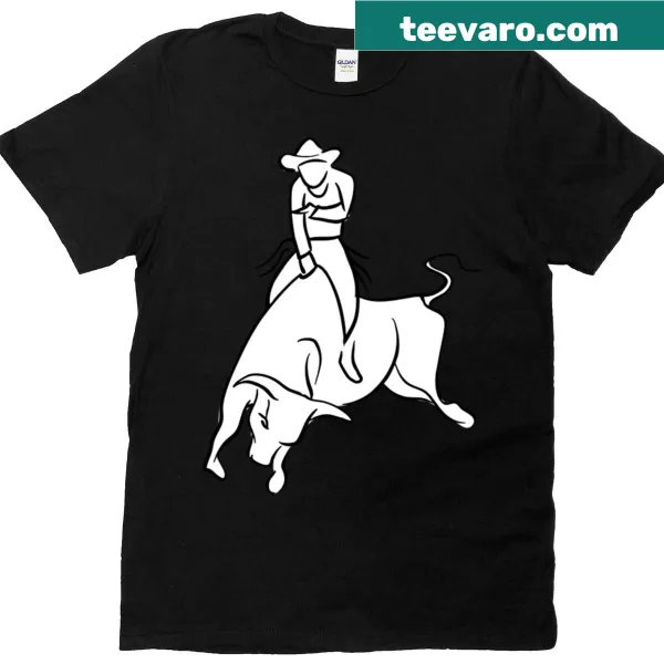 Illustration of a bull rider twisting on a bull