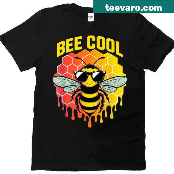 Cartoon bumblebee with funny text "Bumble Bee Cool"