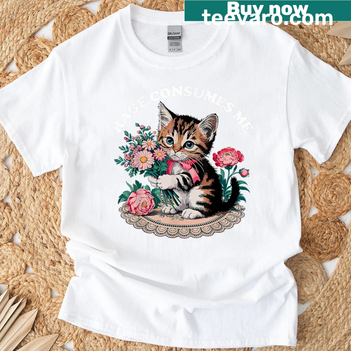 Funny T-shirt showcasing humorous cat-related rage — on a men's t-shirt