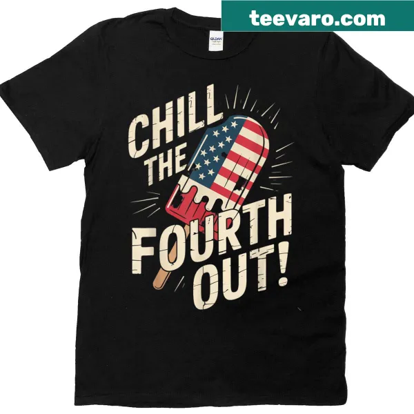 Playful popsicle design on a Fourth of July T-shirt