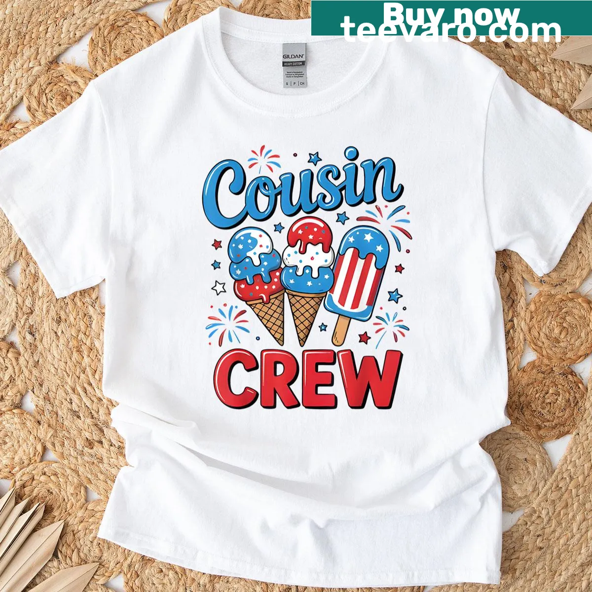 Funny T-shirt featuring the phrase 'Cousin Crew' for family gatherings. — on a men's t-shirt