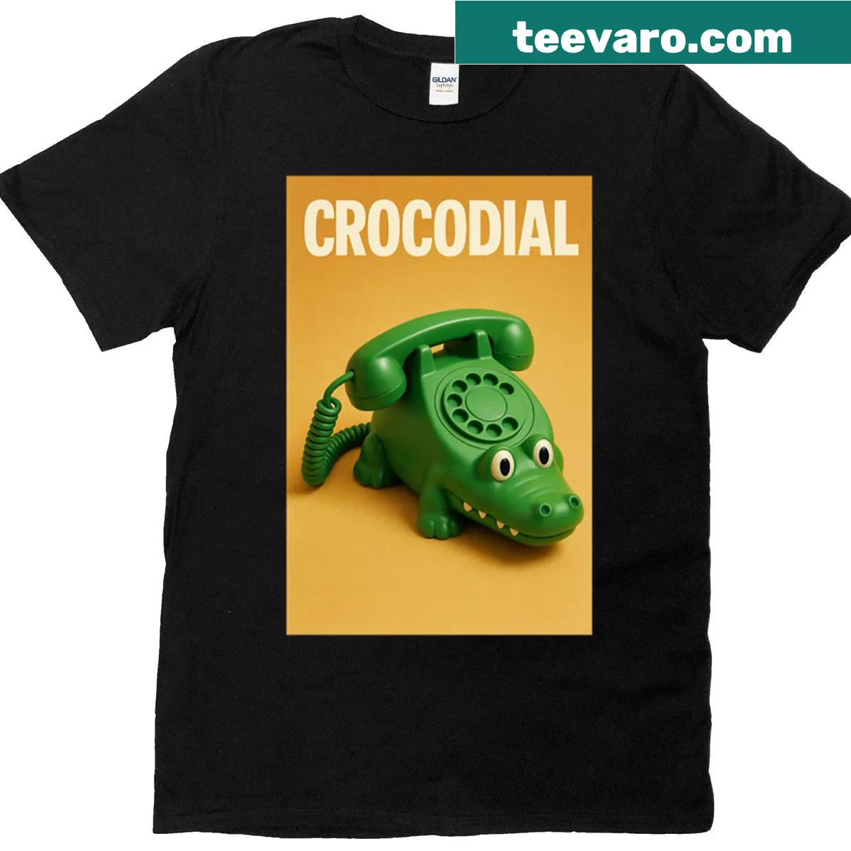 Graphic of a playful crocodile on a T-shirt. — on a men's t-shirt
