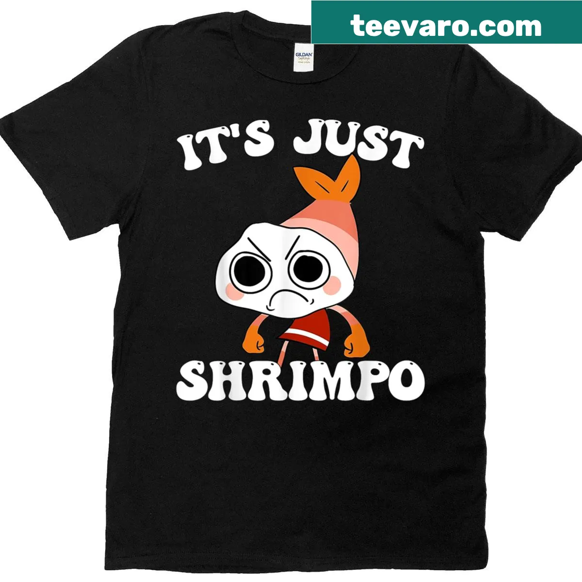 Cartoon shrimp birthday t-shirt for kids — on a men's t-shirt