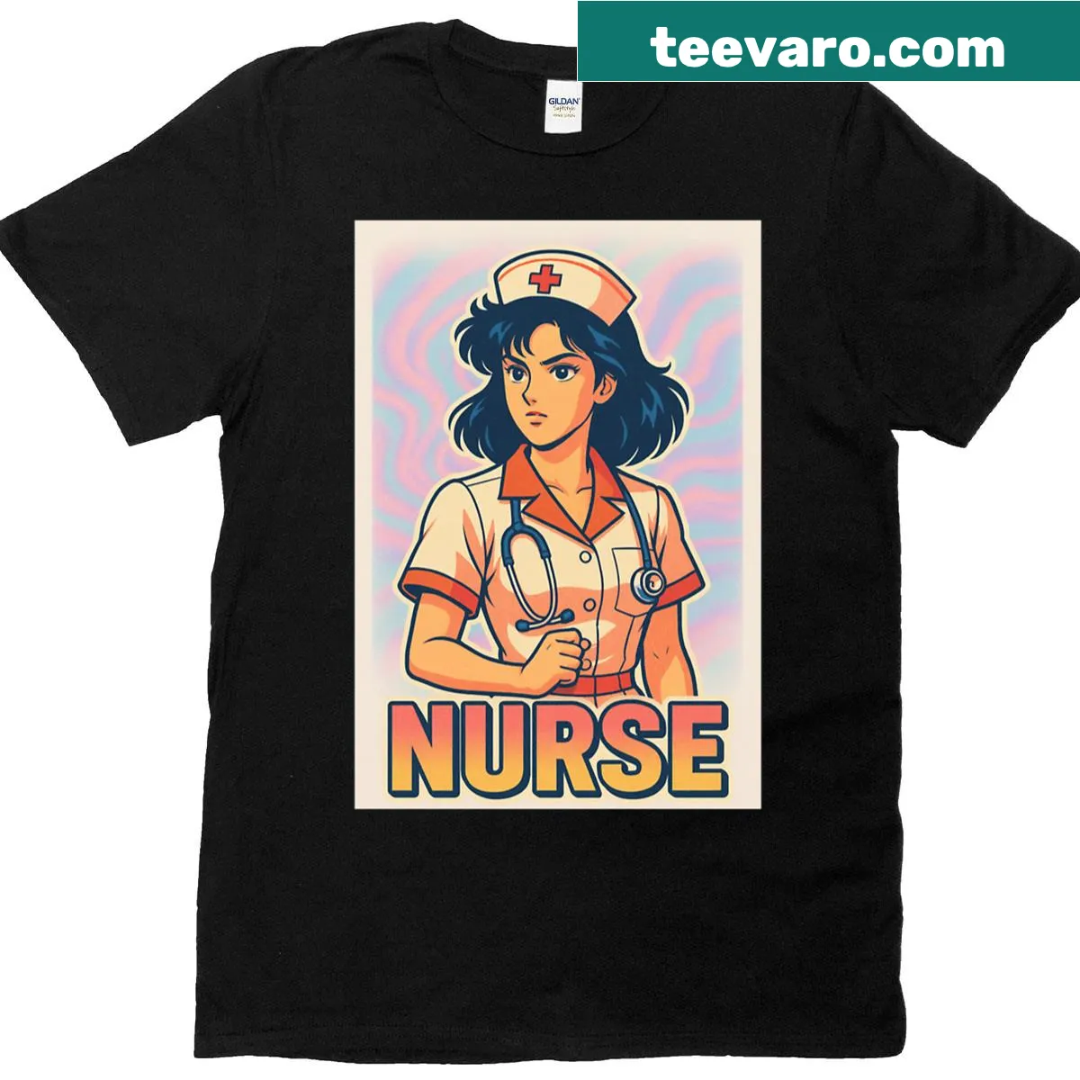 Illustration celebrating nursing profession on a t-shirt. — on a men's t-shirt