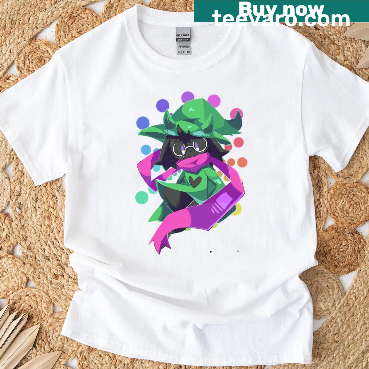 Illustration of Ralsei from Deltarune on a T-shirt — on a men's t-shirt