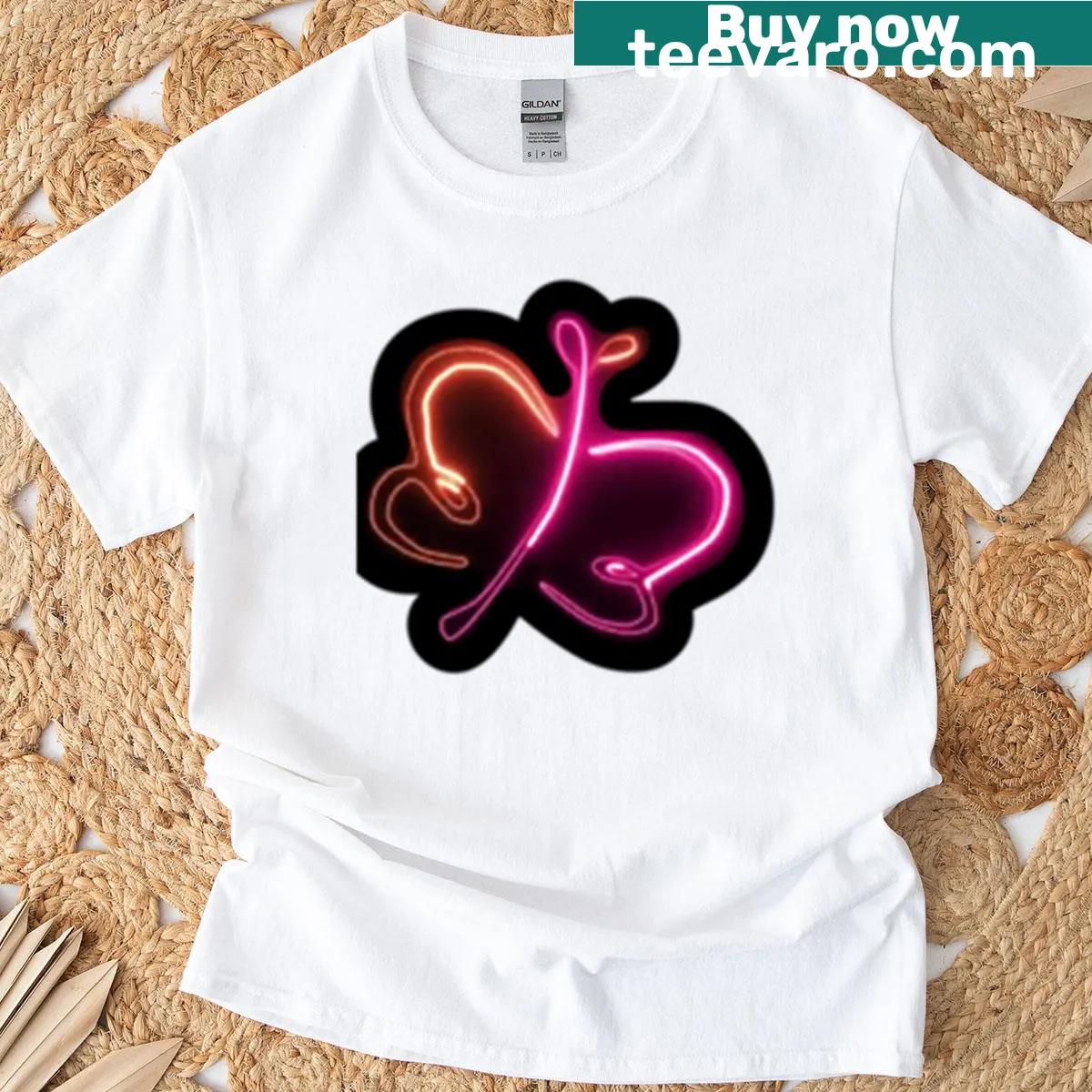 Minimalist T-shirt featuring the Emibonnie logo outline — on a men's t-shirt