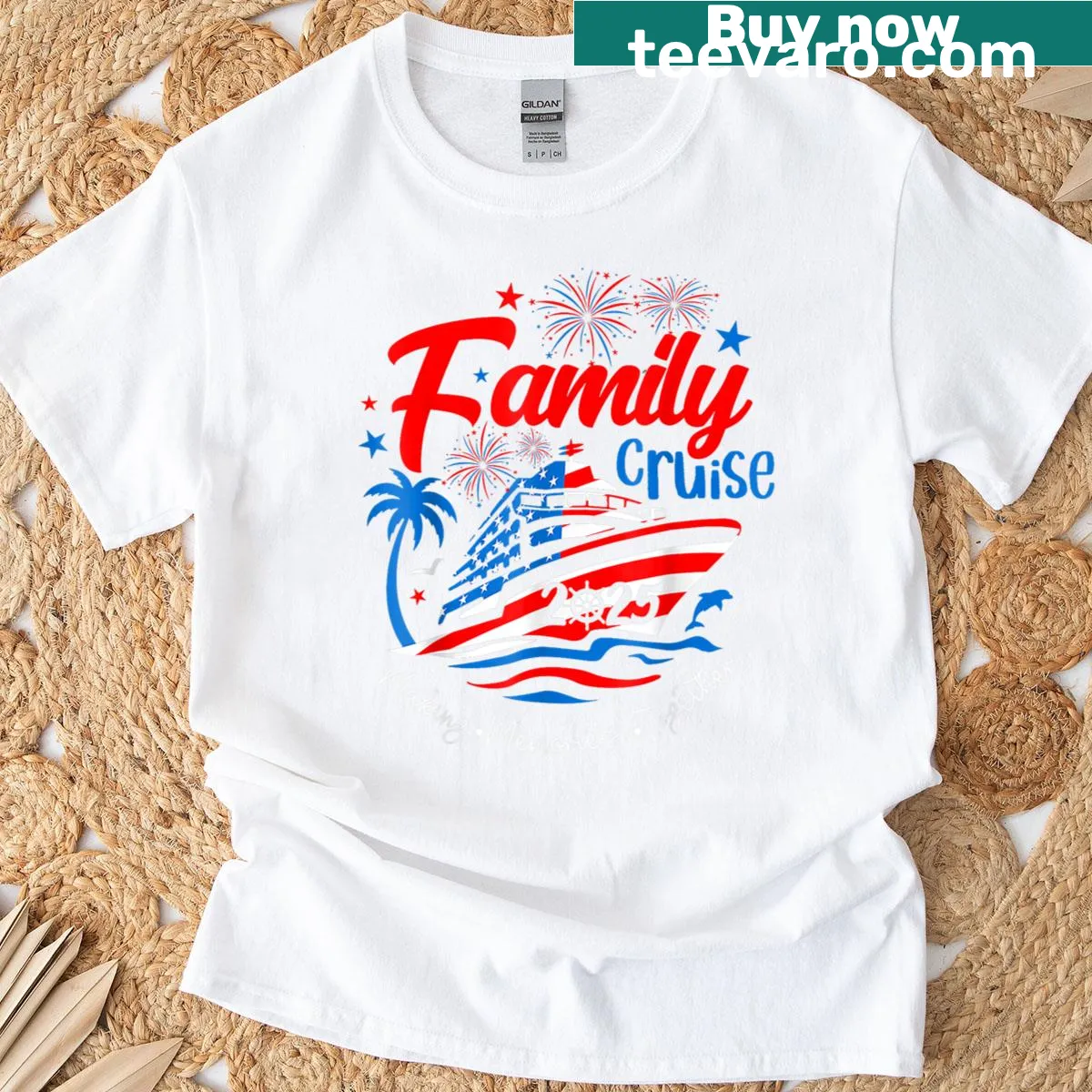 Patriotic Family Cruise 2025 Fourth of July T-shirt — on a men's t-shirt