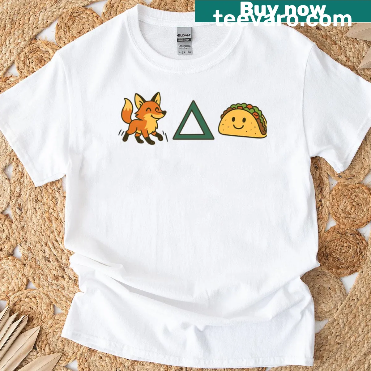 Playful taco-themed typography on a food-inspired t-shirt — on a men's t-shirt