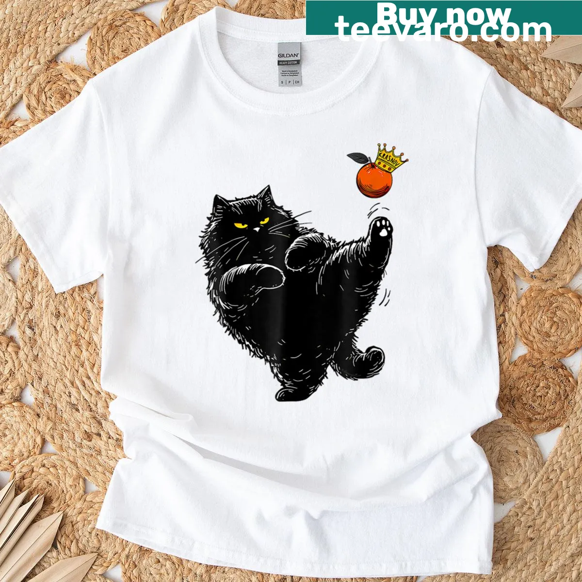 Funny cat graphic rejecting kings for 4th of July — on a men's t-shirt