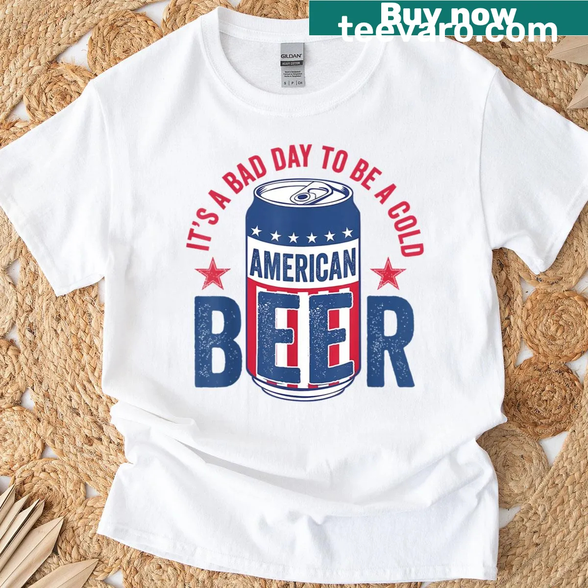Funny typography T-shirt about beer for Fourth of July — on a men's t-shirt