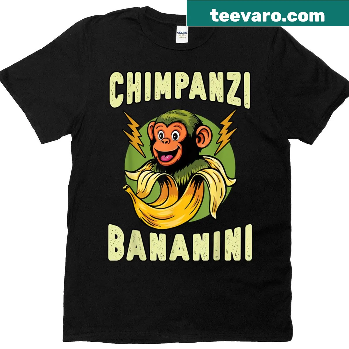 Funny monkey graphic t-shirt with meme theme — on a men's t-shirt