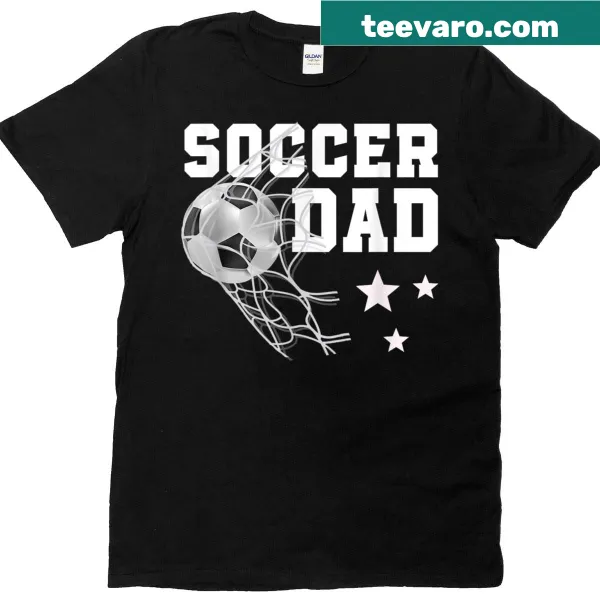 Soccer Dad T-shirt with humorous text and soccer graphics