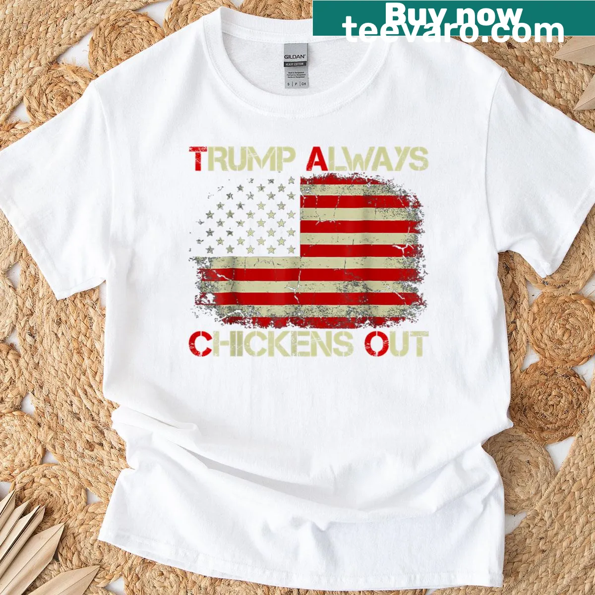 Funny T-shirt featuring taco and political humor design — on a men's t-shirt