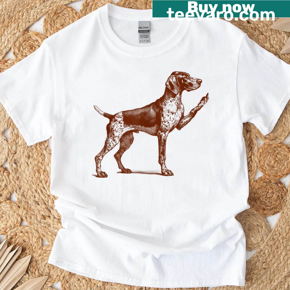 Sarcastic dog mom t-shirt featuring German Shorthaired Pointer — on a men's t-shirt