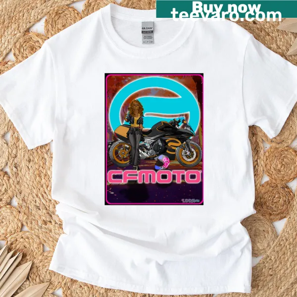 T-shirt featuring the Helna CF Moto logo