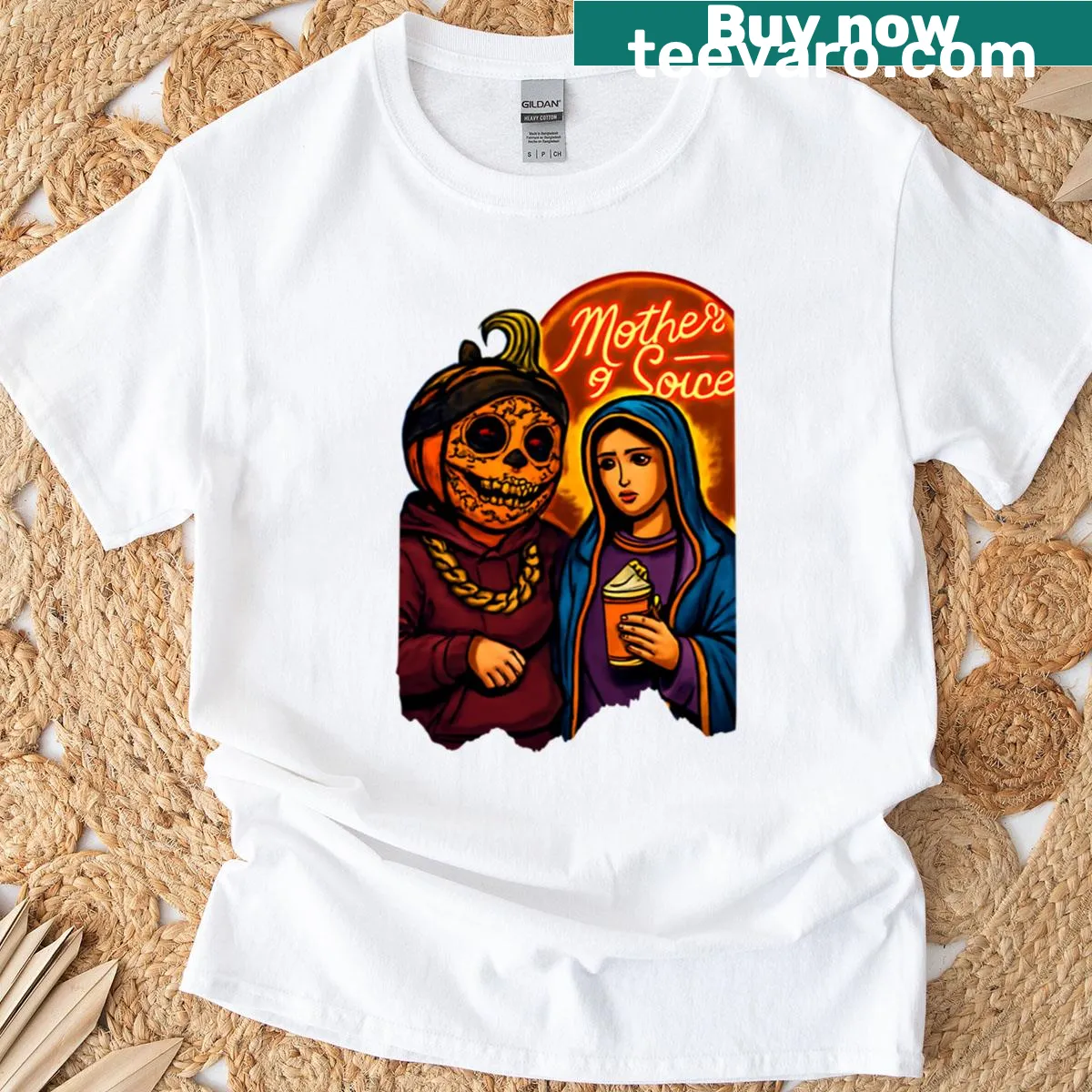 Sugar skull design inspired by Madonna in an edgy style — on a men's t-shirt