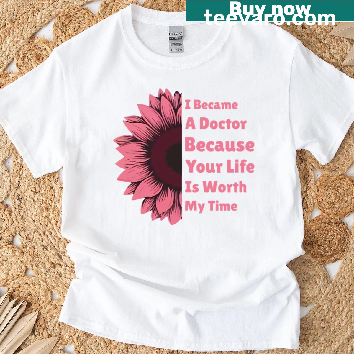 Statement T-shirt for aspiring doctors with heartfelt text. — on a men's t-shirt