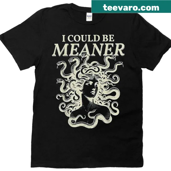 Funny Medusa t-shirt with whimsical illustration and text