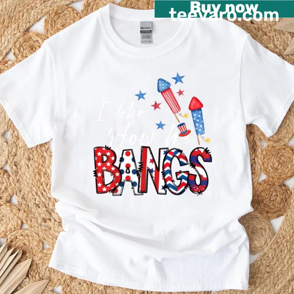 Funny couple T-shirt with 'I Like How She Explodes Fireworks' for July 4th