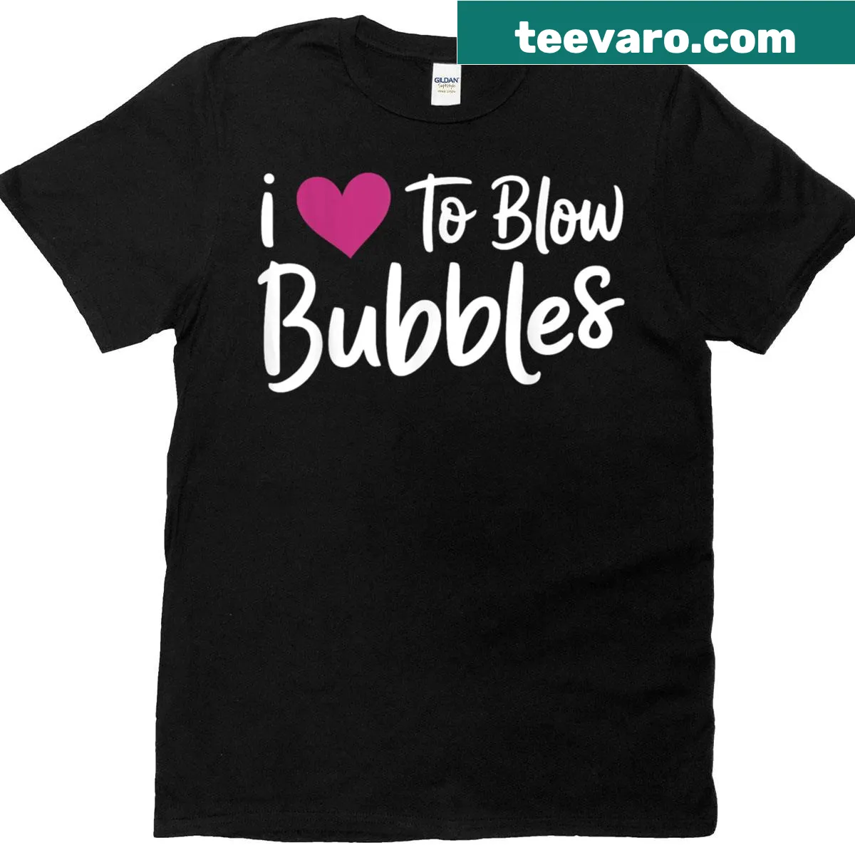 Funny t-shirt with 'I Love To Blow Bubbles' phrase for women — on a men's t-shirt