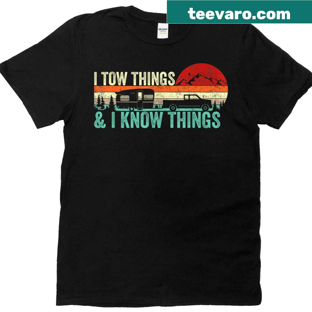 Vintage-style funny shirt for dads with towing phrase — on a men's t-shirt