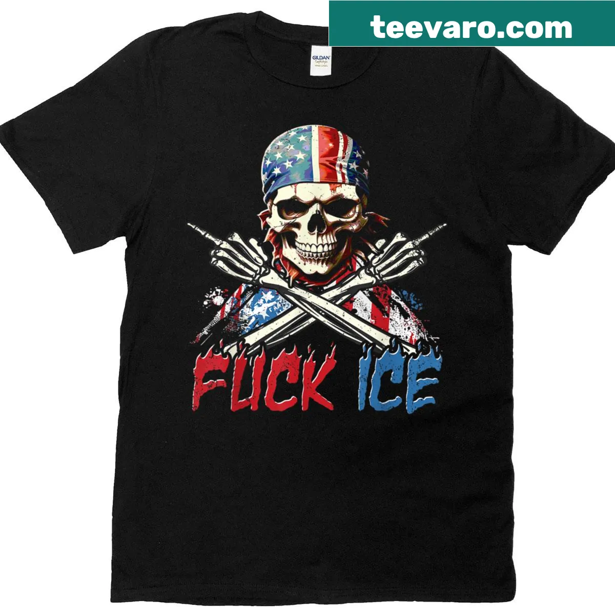 Distressed retro protest t-shirt with 'Ice Fuck Ice' graphic — on a men's t-shirt
