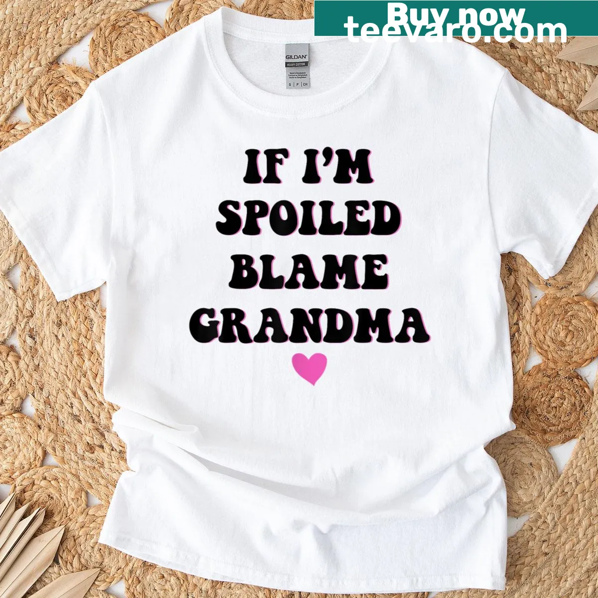 Funny T-shirt with a saying about being spoiled by grandma. — on a men's t-shirt