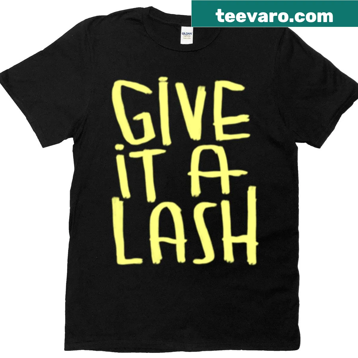 T-shirt with Irish slang 'Give It A Lash' text — on a men's t-shirt