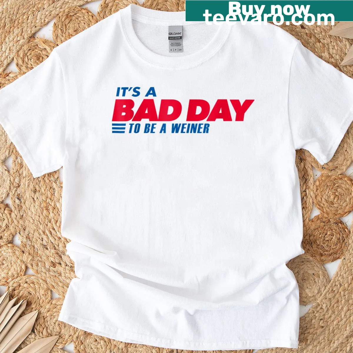 Patriotic shirt with humorous phrase about weiners — on a men's t-shirt