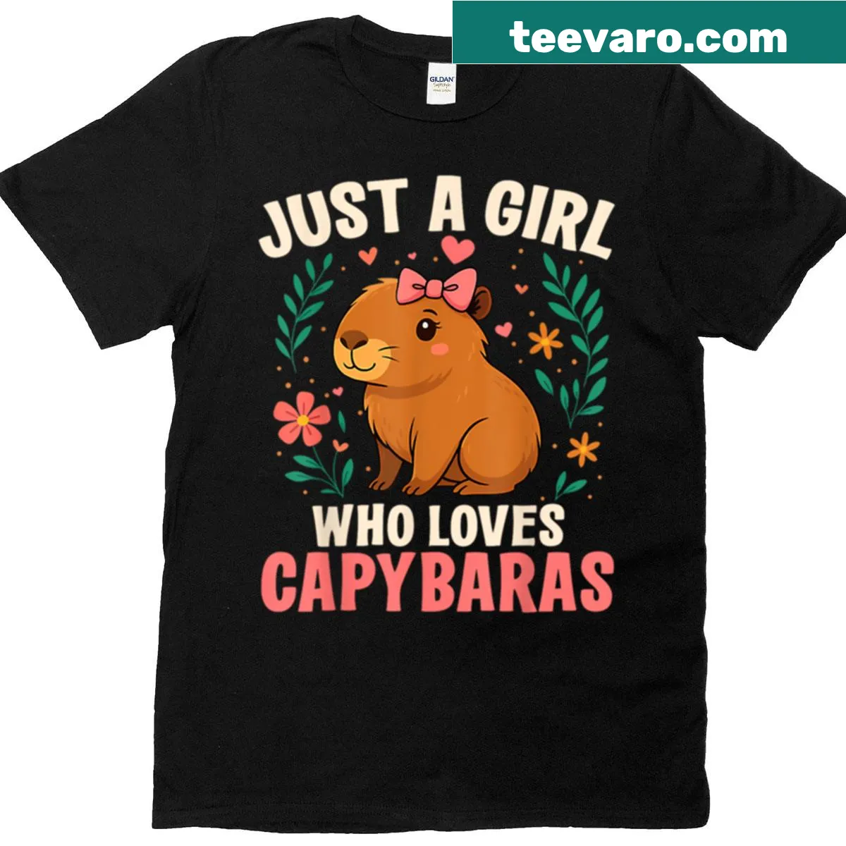 Cute T-shirt featuring capybaras for animal-loving kids — on a men's t-shirt