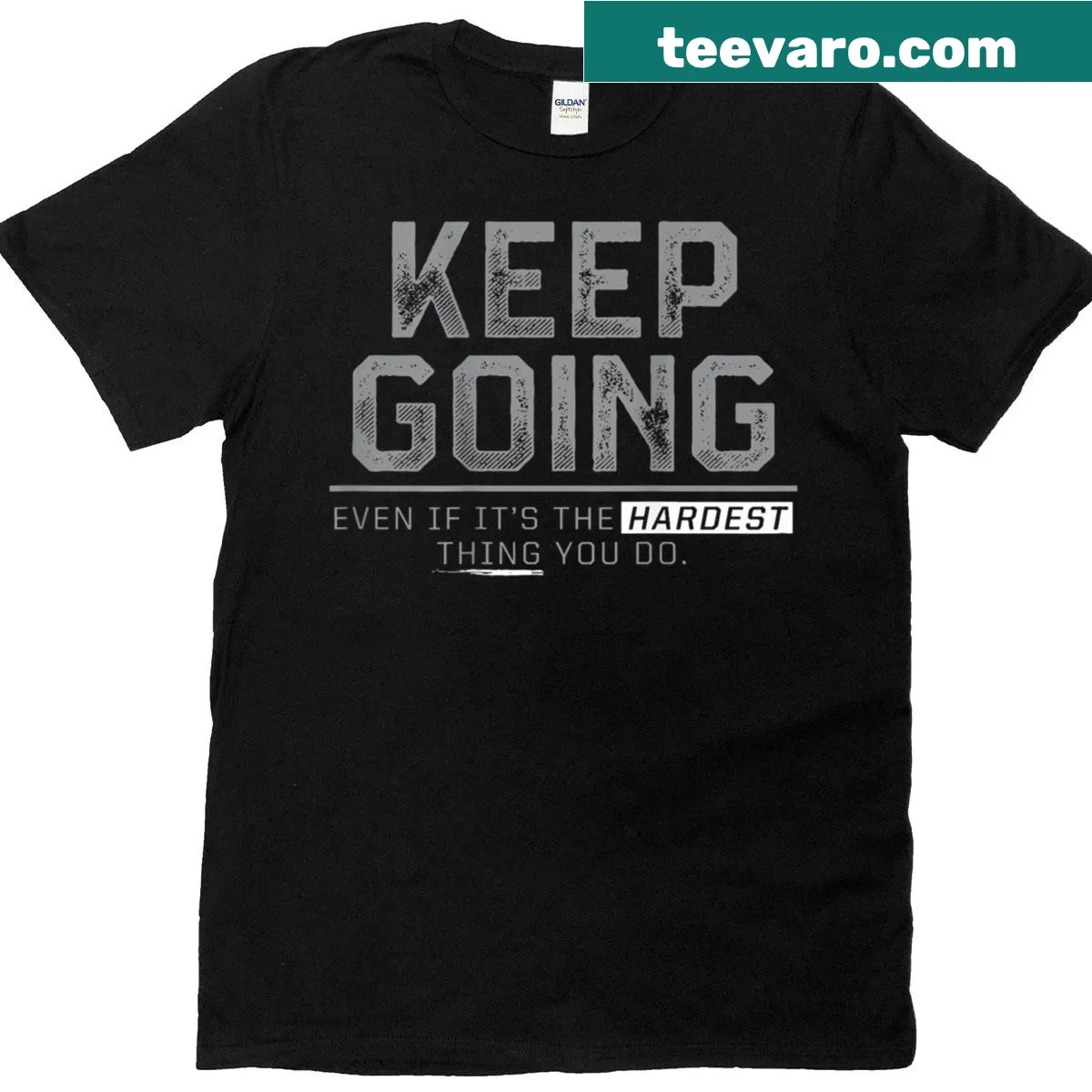 Inspirational back-printed t-shirt with motivational quote — on a men's t-shirt