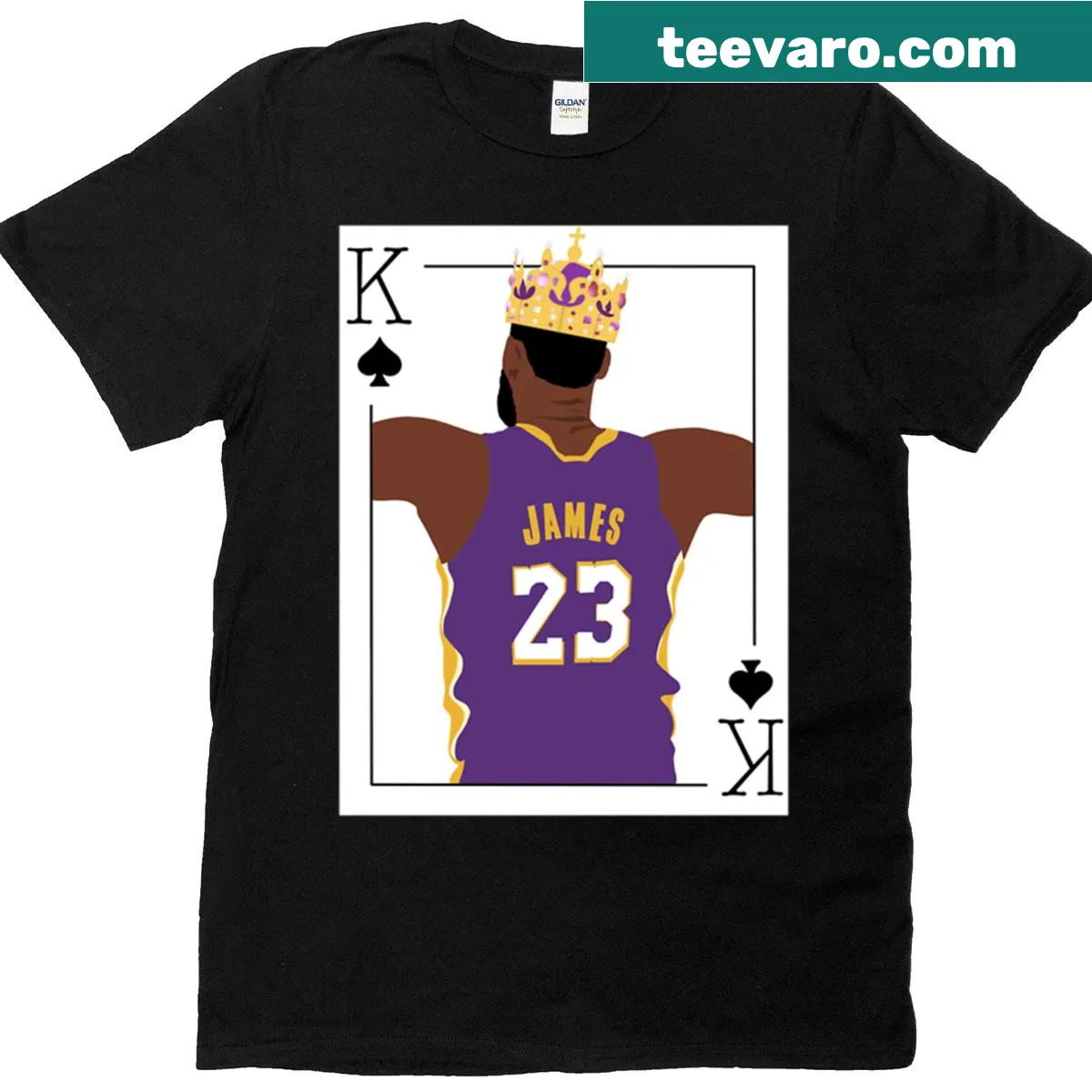 Oversized LeBron James 'King' T-shirt with bold lettering. — on a men's t-shirt