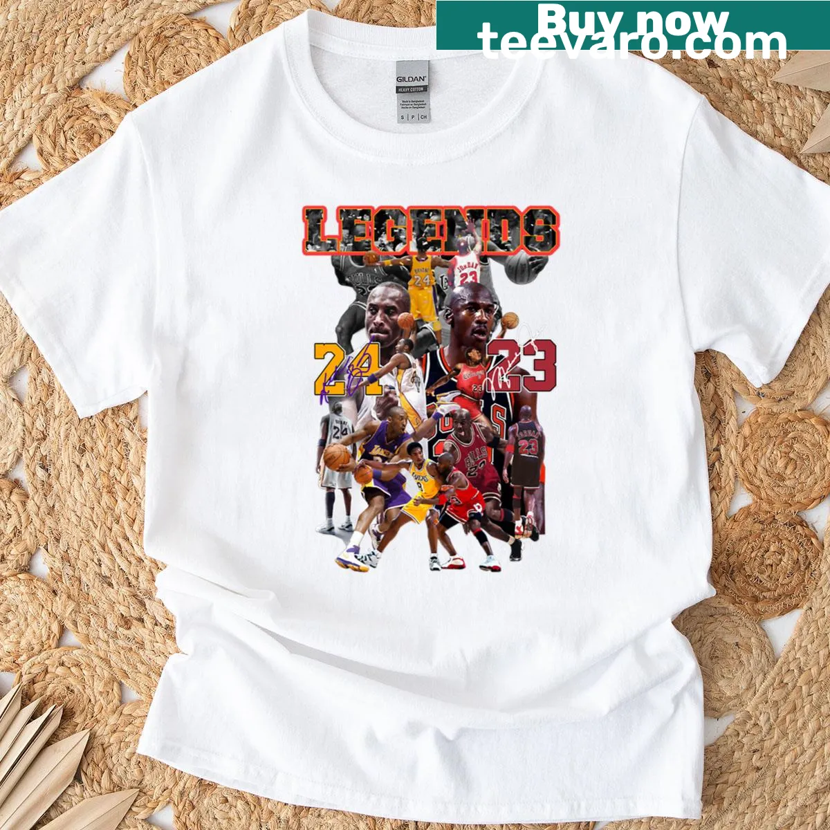 Minimalist Legends typography on T-shirt — on a men's t-shirt