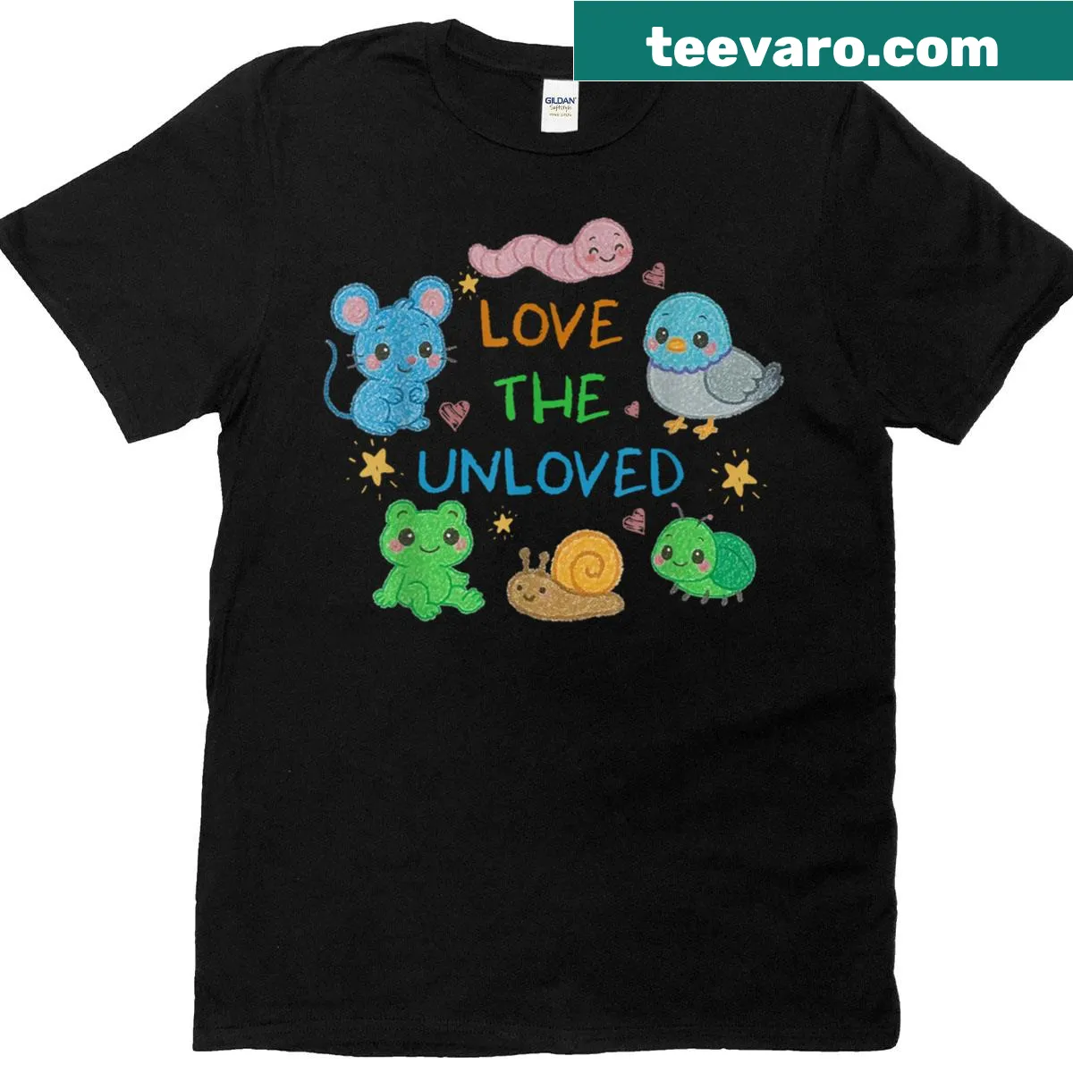Funny t-shirt with an inspirational animal kindness message — on a men's t-shirt