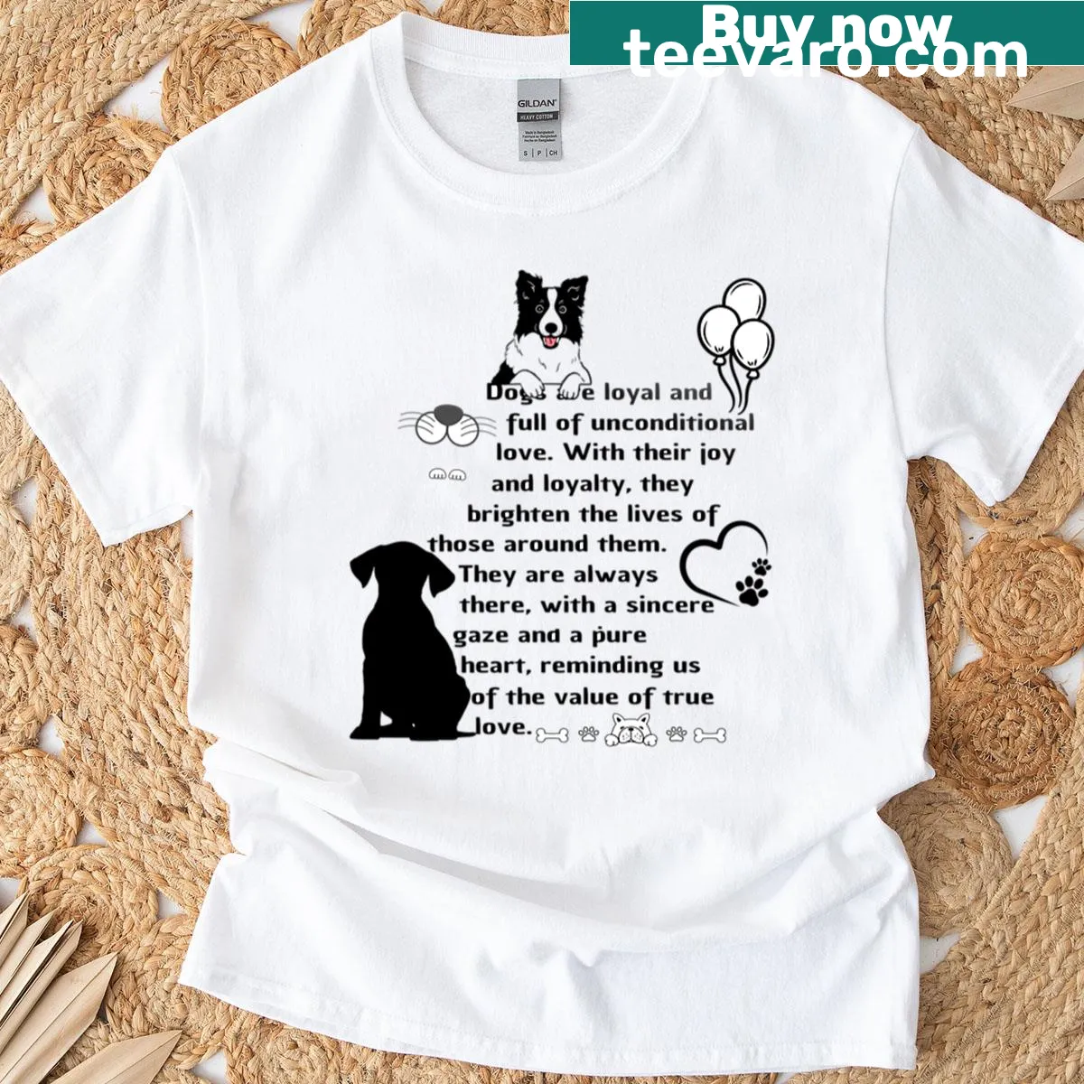 T-shirt featuring humorous dog-related phrases in a fun typography — on a men's t-shirt
