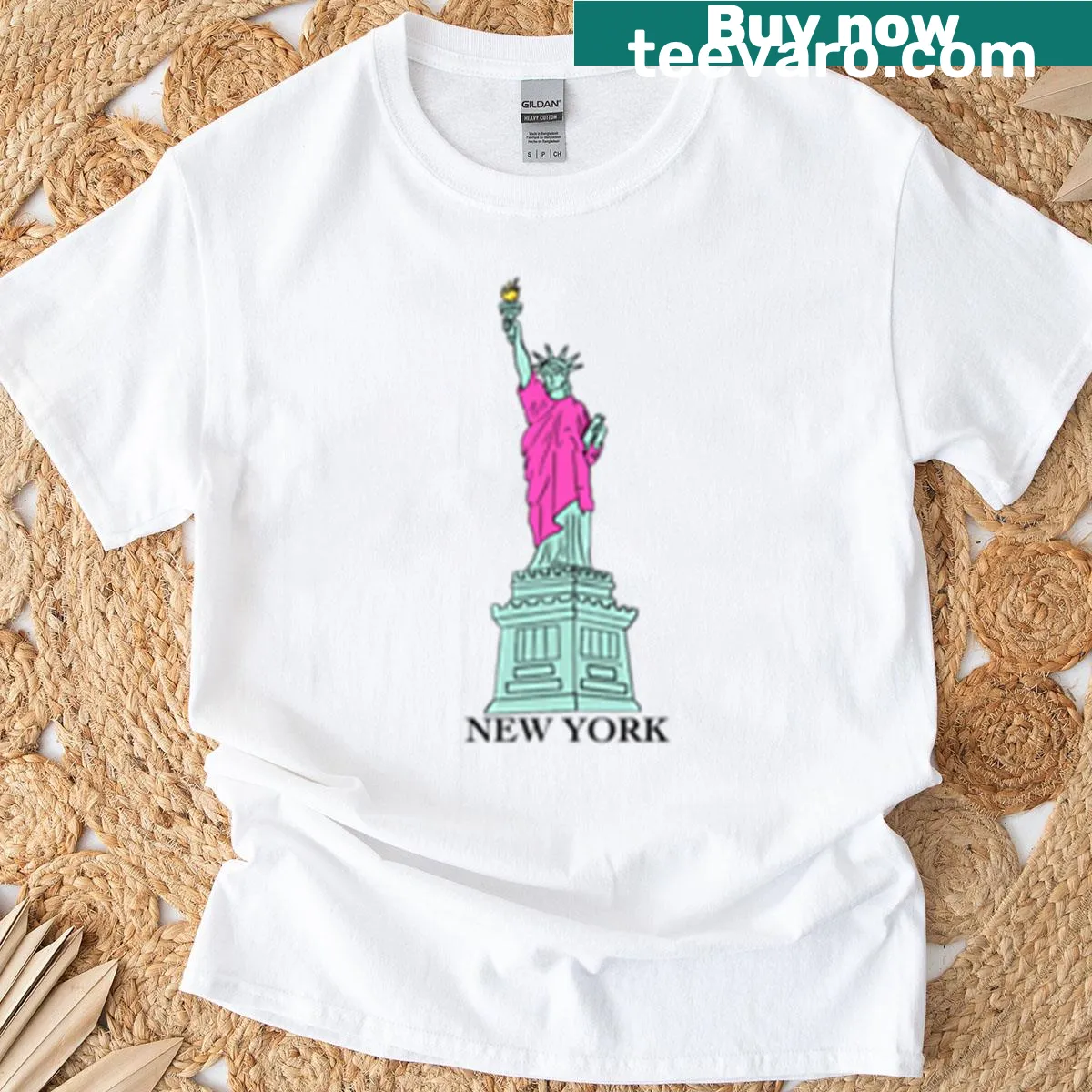 Bold New York graphic on a casual t-shirt — on a men's t-shirt