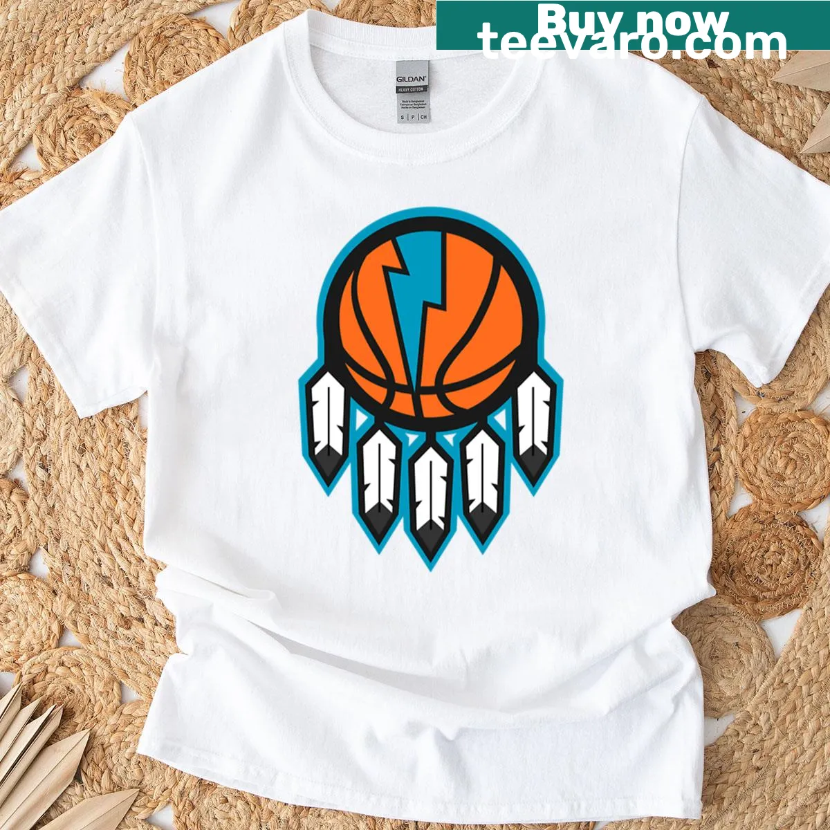 Dreamcatcher design featuring the Oklahoma City Thunder logo — on a men's t-shirt
