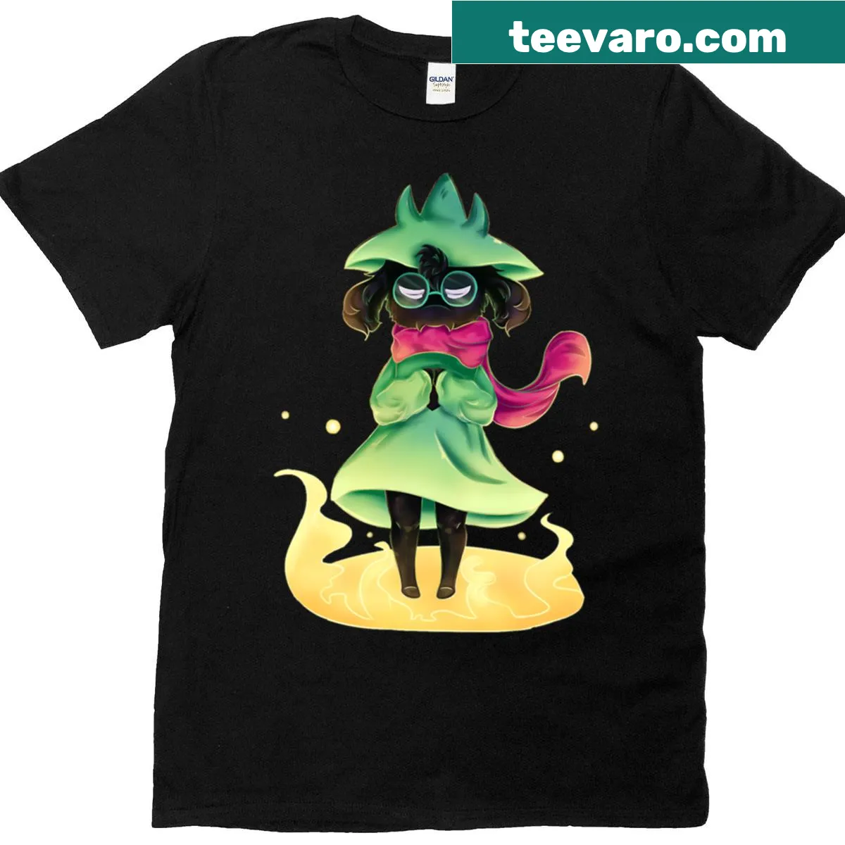 Ralsei character graphic from Delta Rune on t-shirt — on a men's t-shirt