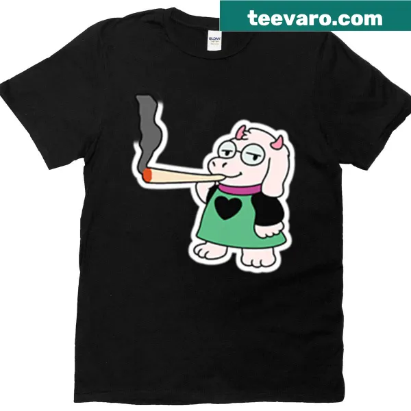 Playful splattered graphic of Ralsei from Deltarune on a t-shirt