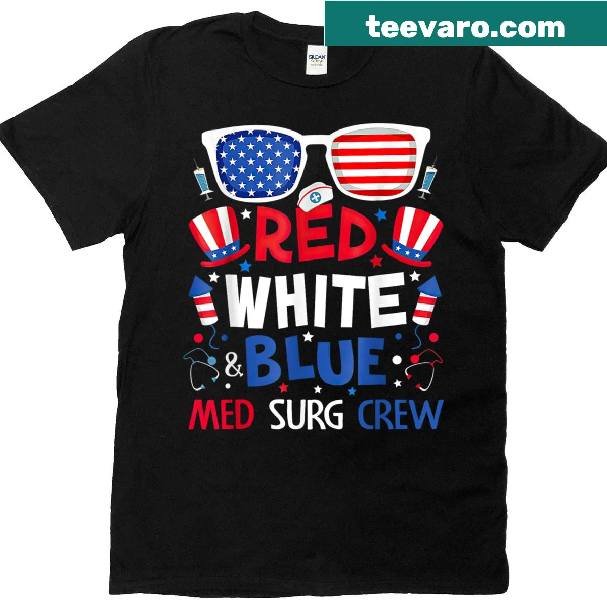 Funny vintage-style graphic for Med Surg Crew on Independence Day — on a men's t-shirt