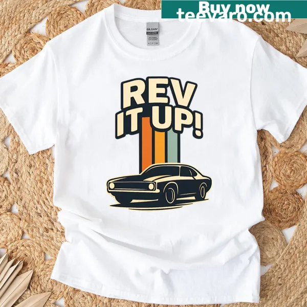 Retro racing tee with bold race vibes graphic