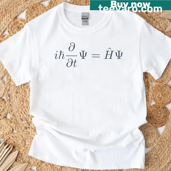 Graphic T-shirt featuring the Schrödinger Equation