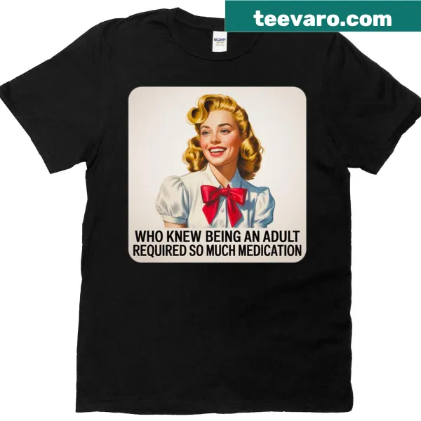 Oversized t-shirt with humorous 'So Much Medication' text design