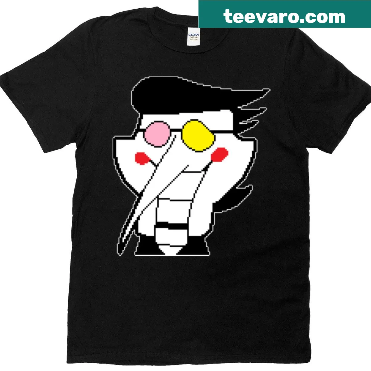 Deltarune-themed T-shirt featuring Spamton design — on a men's t-shirt