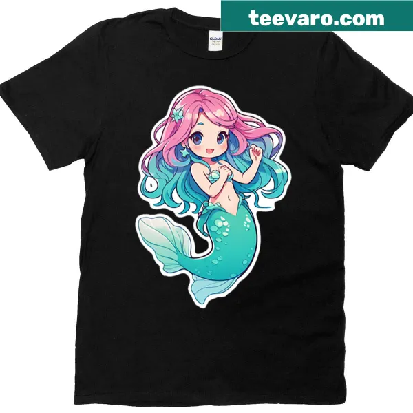 Illustration of a spinning mermaid on t-shirt